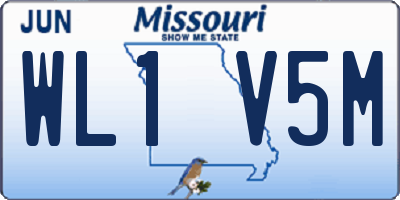 MO license plate WL1V5M