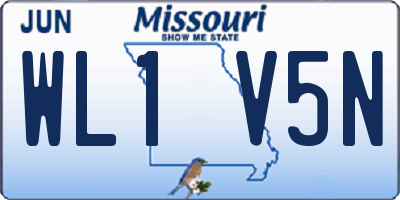 MO license plate WL1V5N