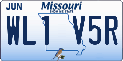 MO license plate WL1V5R