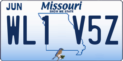 MO license plate WL1V5Z