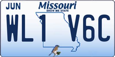 MO license plate WL1V6C