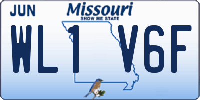 MO license plate WL1V6F