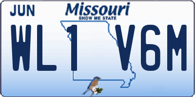 MO license plate WL1V6M
