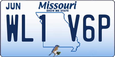 MO license plate WL1V6P