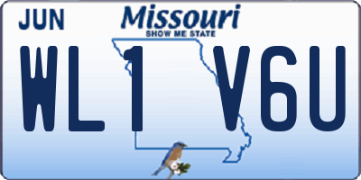 MO license plate WL1V6U