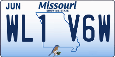MO license plate WL1V6W