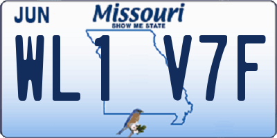 MO license plate WL1V7F