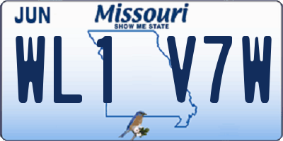 MO license plate WL1V7W