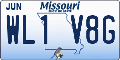 MO license plate WL1V8G