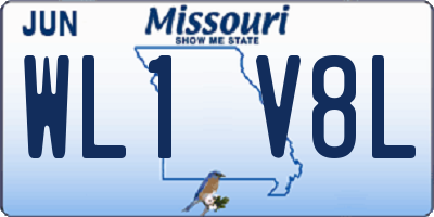 MO license plate WL1V8L