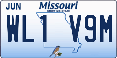 MO license plate WL1V9M