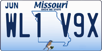 MO license plate WL1V9X