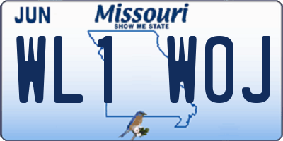 MO license plate WL1W0J