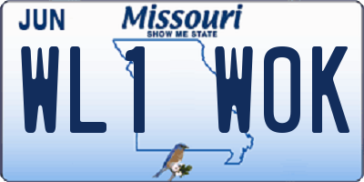 MO license plate WL1W0K