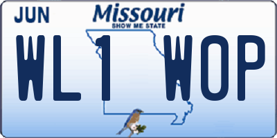 MO license plate WL1W0P