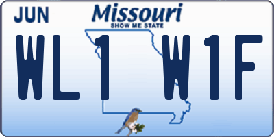MO license plate WL1W1F