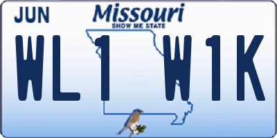MO license plate WL1W1K