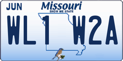 MO license plate WL1W2A