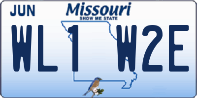 MO license plate WL1W2E