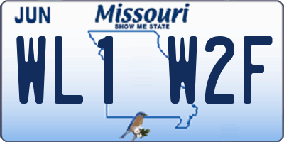 MO license plate WL1W2F