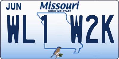 MO license plate WL1W2K