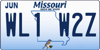 MO license plate WL1W2Z