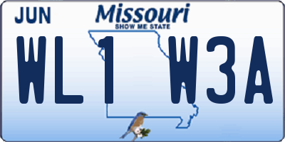 MO license plate WL1W3A