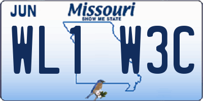 MO license plate WL1W3C