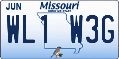 MO license plate WL1W3G