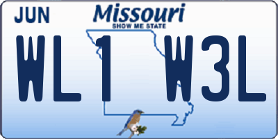 MO license plate WL1W3L