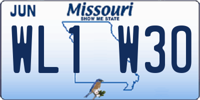 MO license plate WL1W3O
