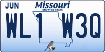 MO license plate WL1W3Q