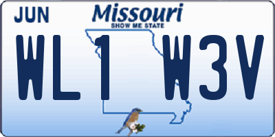 MO license plate WL1W3V
