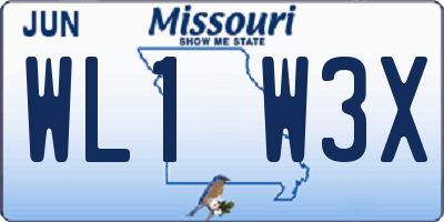 MO license plate WL1W3X