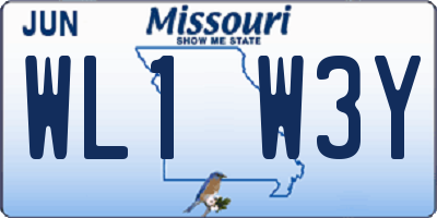 MO license plate WL1W3Y