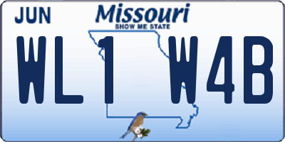 MO license plate WL1W4B