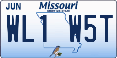 MO license plate WL1W5T