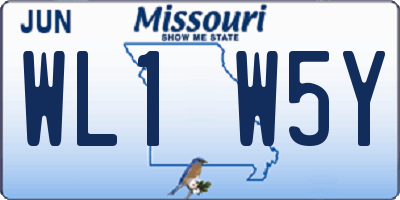 MO license plate WL1W5Y