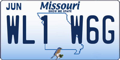 MO license plate WL1W6G