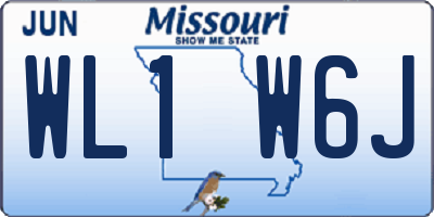 MO license plate WL1W6J