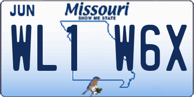 MO license plate WL1W6X