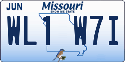 MO license plate WL1W7I