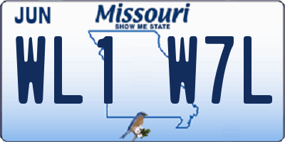 MO license plate WL1W7L