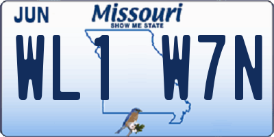 MO license plate WL1W7N