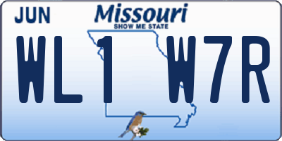 MO license plate WL1W7R