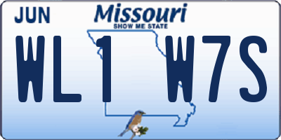 MO license plate WL1W7S