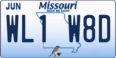 MO license plate WL1W8D