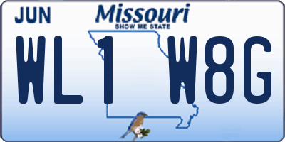 MO license plate WL1W8G
