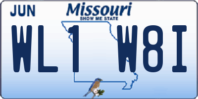 MO license plate WL1W8I