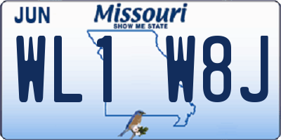MO license plate WL1W8J